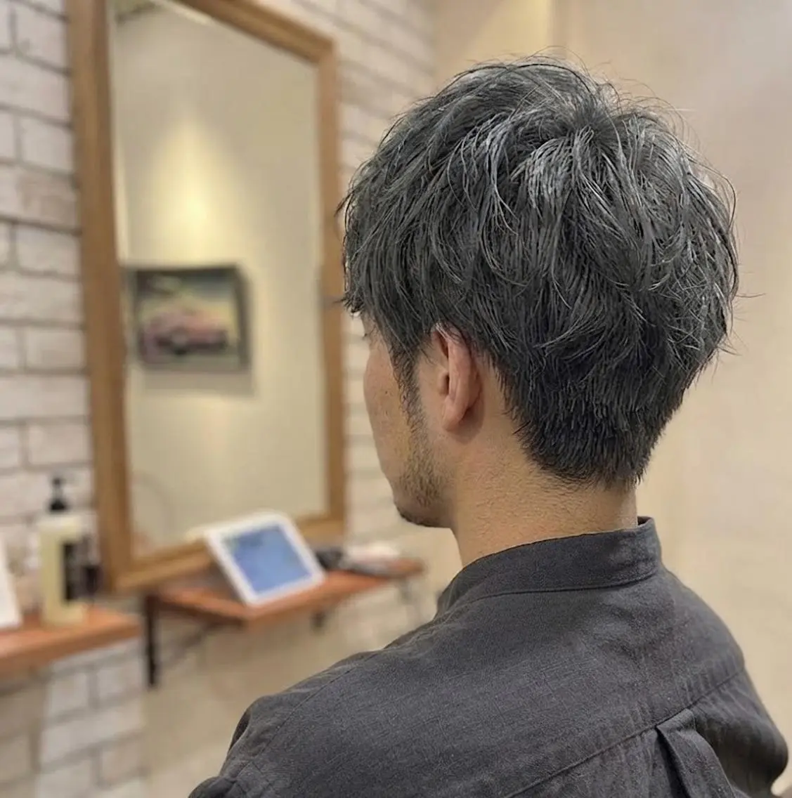 ショート メンズ マッシュ アッシュ カット パーマ トリートメント ヘッドスパ flencia 丸 和博|カットのヘアスタイル