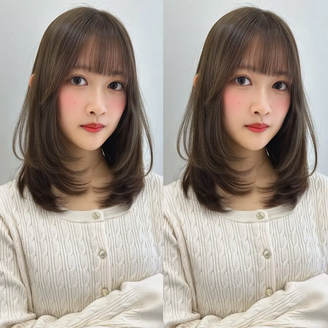 ミディアム カットモデル募集 長谷川のヘアスタイル