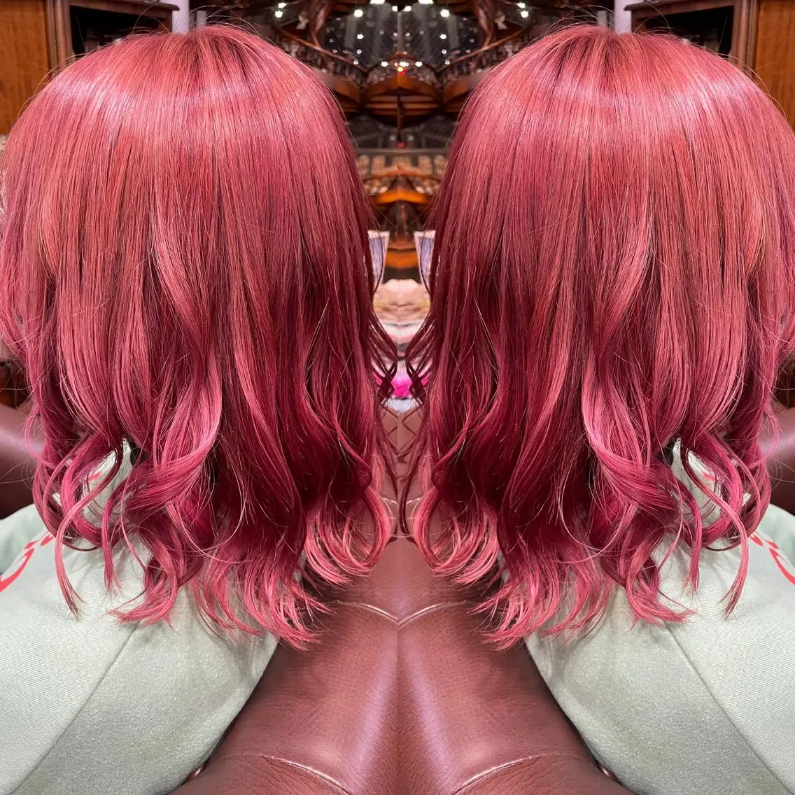 ミディアム カラー ピンクカラー 👑派手髪/カット 👑ANRYのヘアスタイル