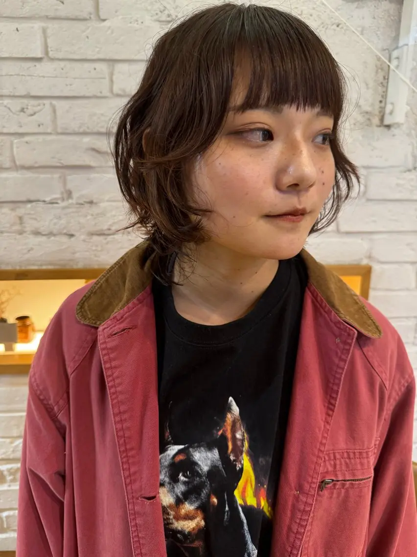 ミディアム カラー パーマ カット ヘアカラー パーマ ニュアンスパーマ /とやましゅうとのヘアスタイル