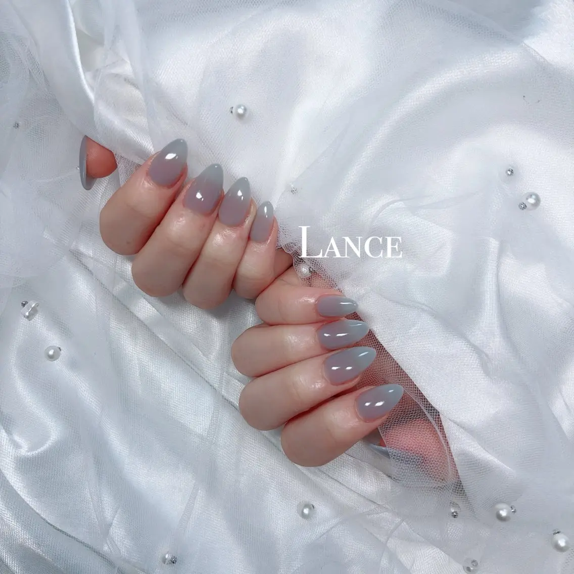 ネイル オーロラネイル キラキラネイル 韓国ネイル 春ネイル ワンホンネイル ハンドネイル Lance nailのネイルデザイン