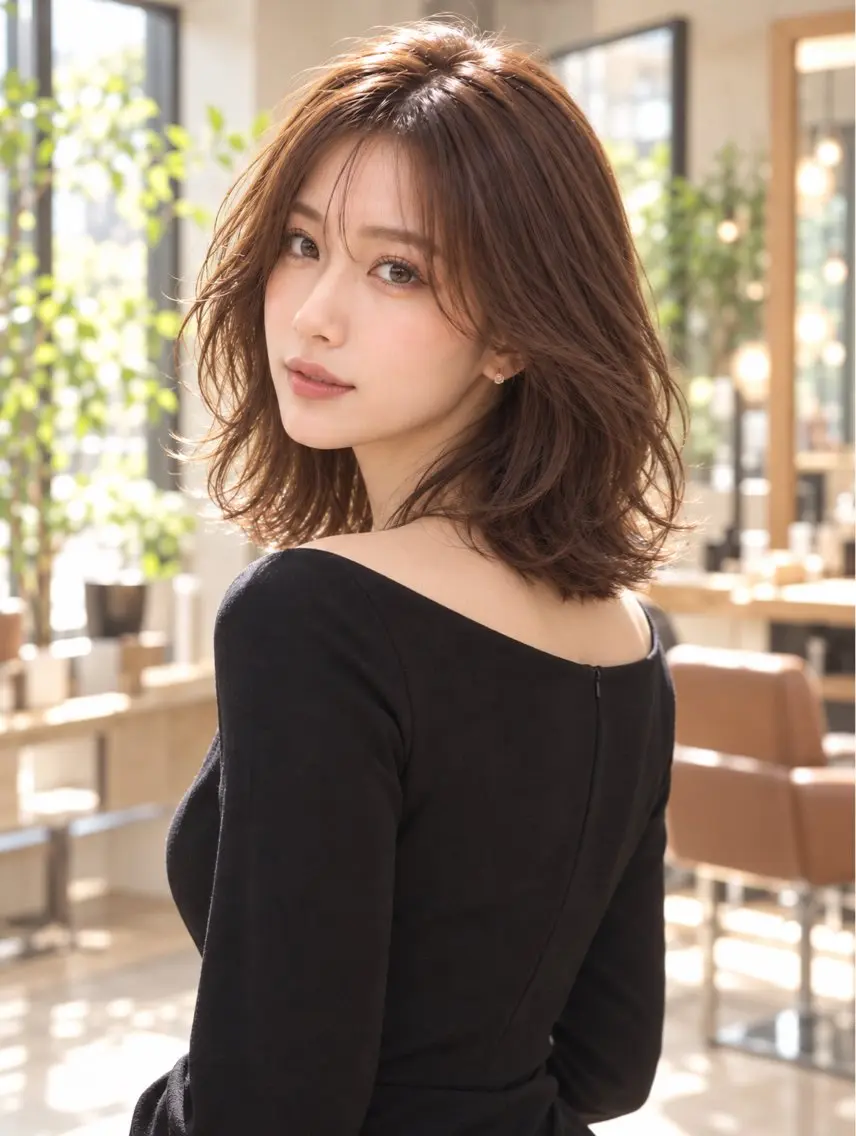 ミディアム カット トリートメント 艶髪レイヤーの匠✂️ 錦糸町佐藤店長のヘアスタイル