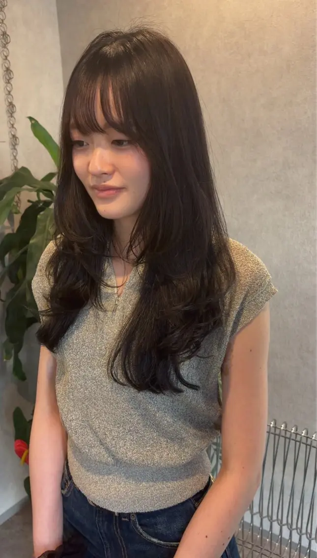 ロング カラー レイヤーカット カット ヘアカラー トリートメント 城慎太郎 大濠/レイヤーカットのヘアスタイル