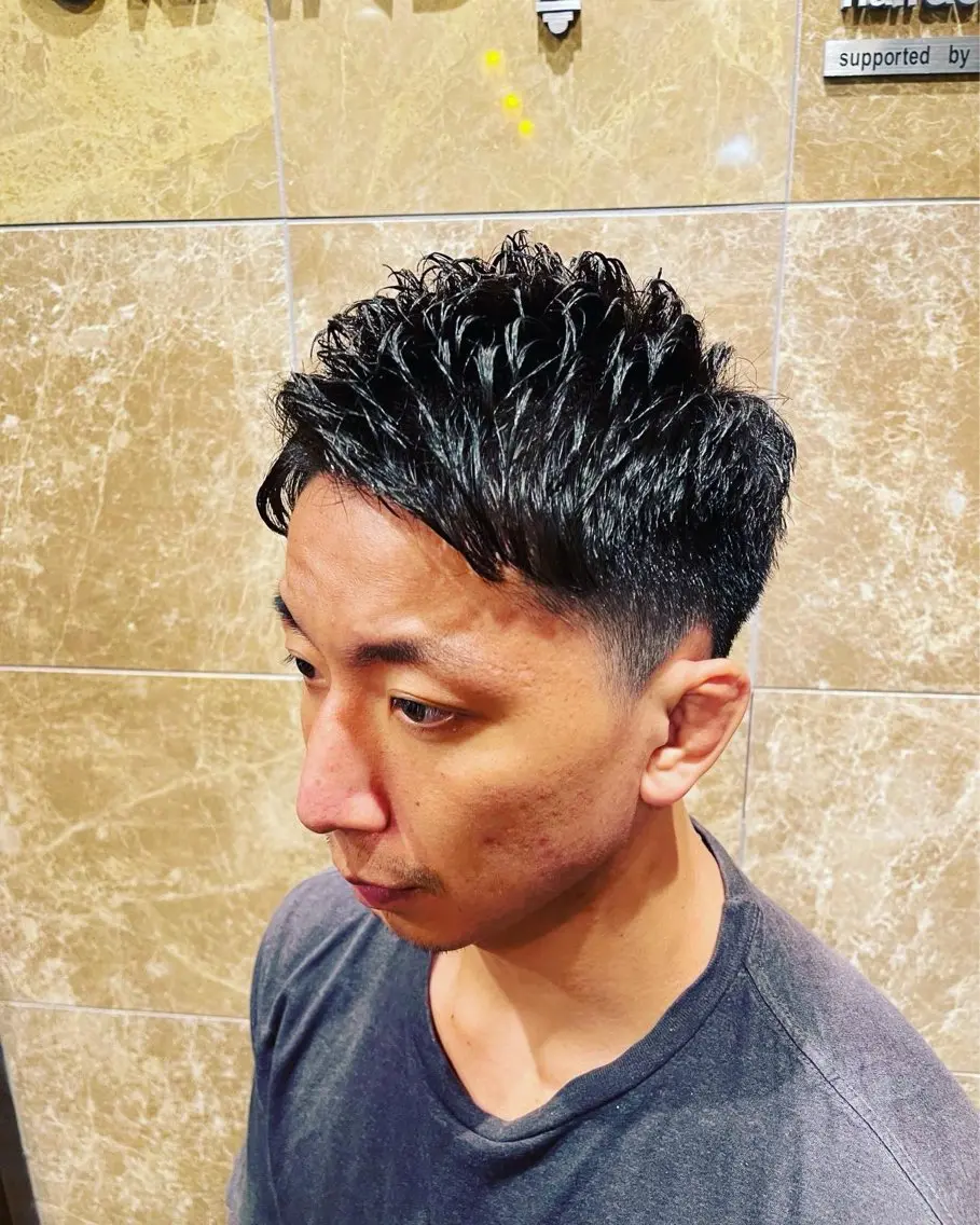 パーマ メンズ カット パーマ 室橋 広人のヘアスタイル