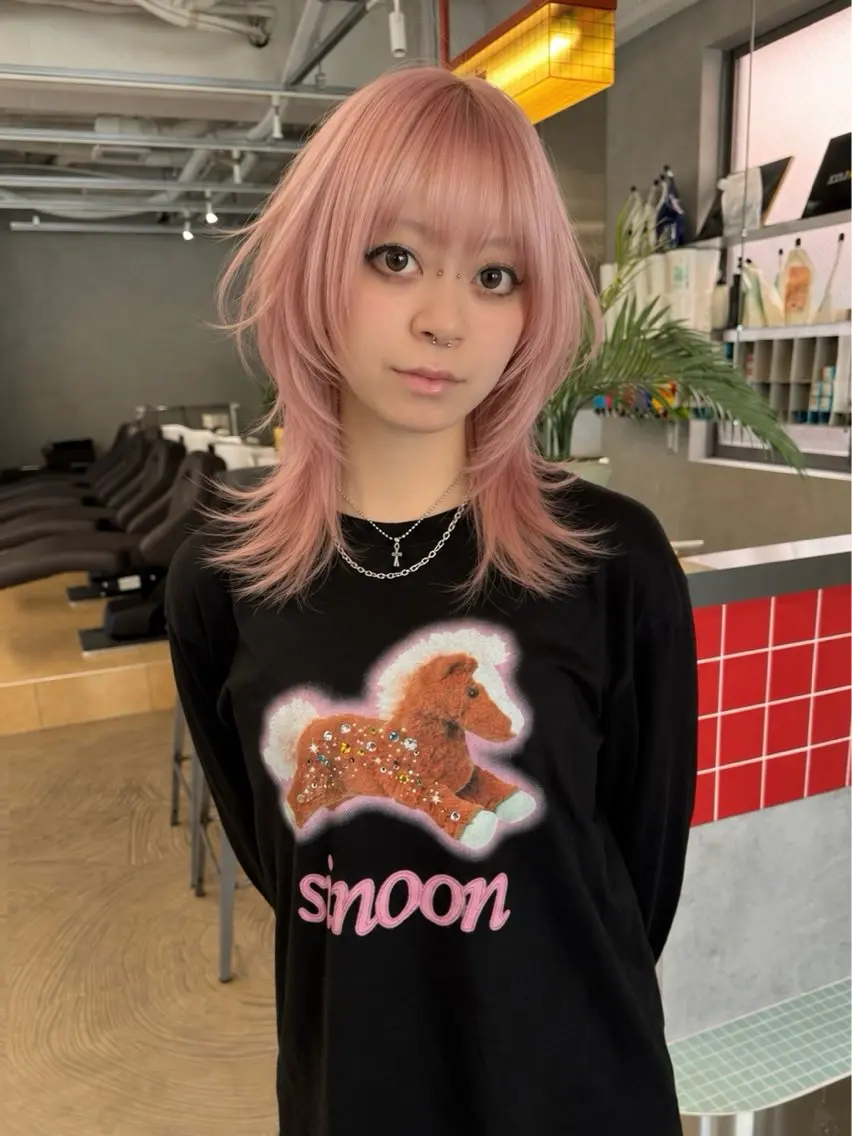 ミディアム カラー カット ヘアカラー トリートメント 💖ブリーチと縮毛矯 正の二刀流💖ヨシキのヘアスタイル