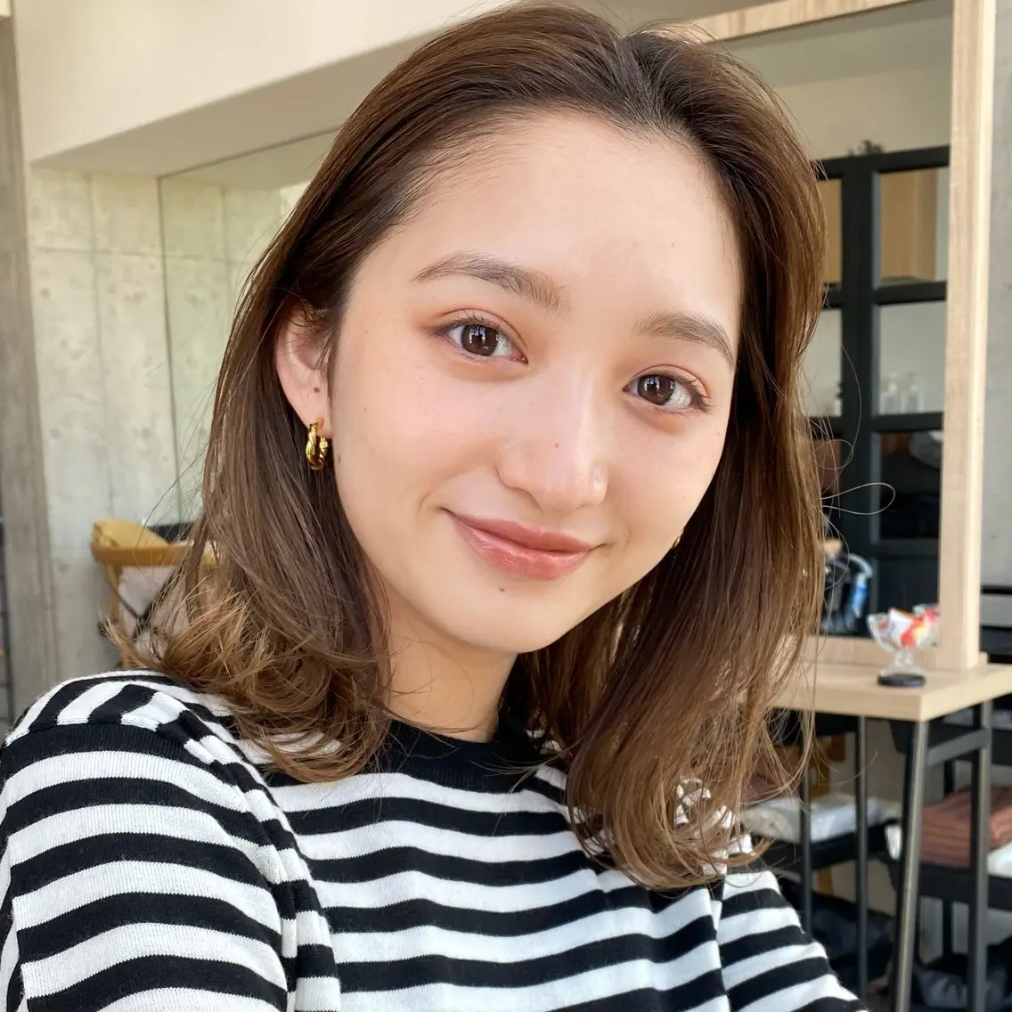 ミディアム ミディアムパーマ ハイライト 髪質改善 レイヤーカット ショート職人 美容師【KENTA】のヘアスタイル