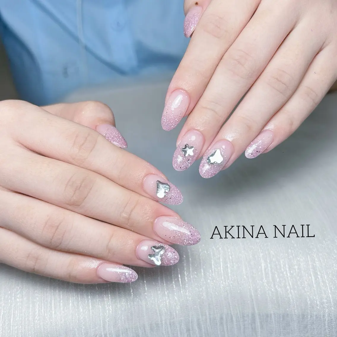 セミロング ハンドネイル Akina Nail 亀戸のネイルデザイン