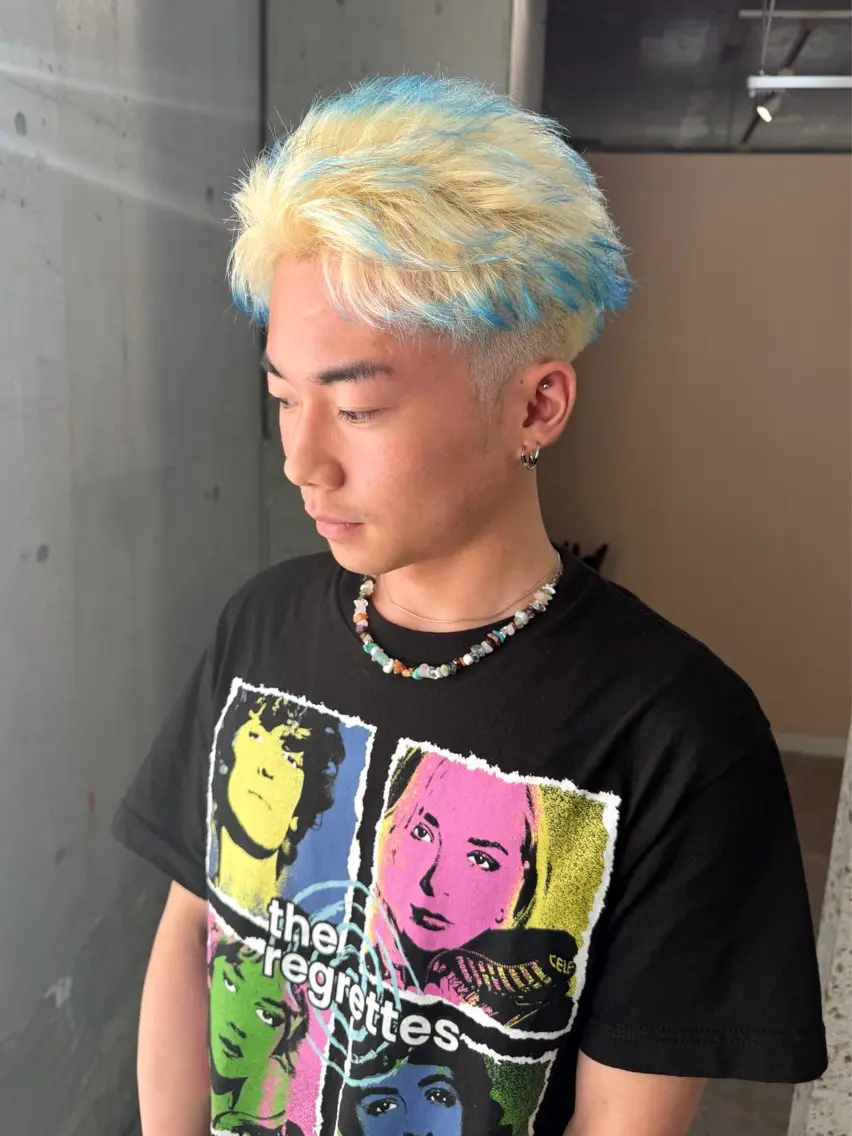 ショート カラー メンズ メンズハイトーン ブロンド ハイトーンカラー ショートヘア ヘアカラー SHOTO ハイトー ン/ブロンドカラーのヘアスタイル