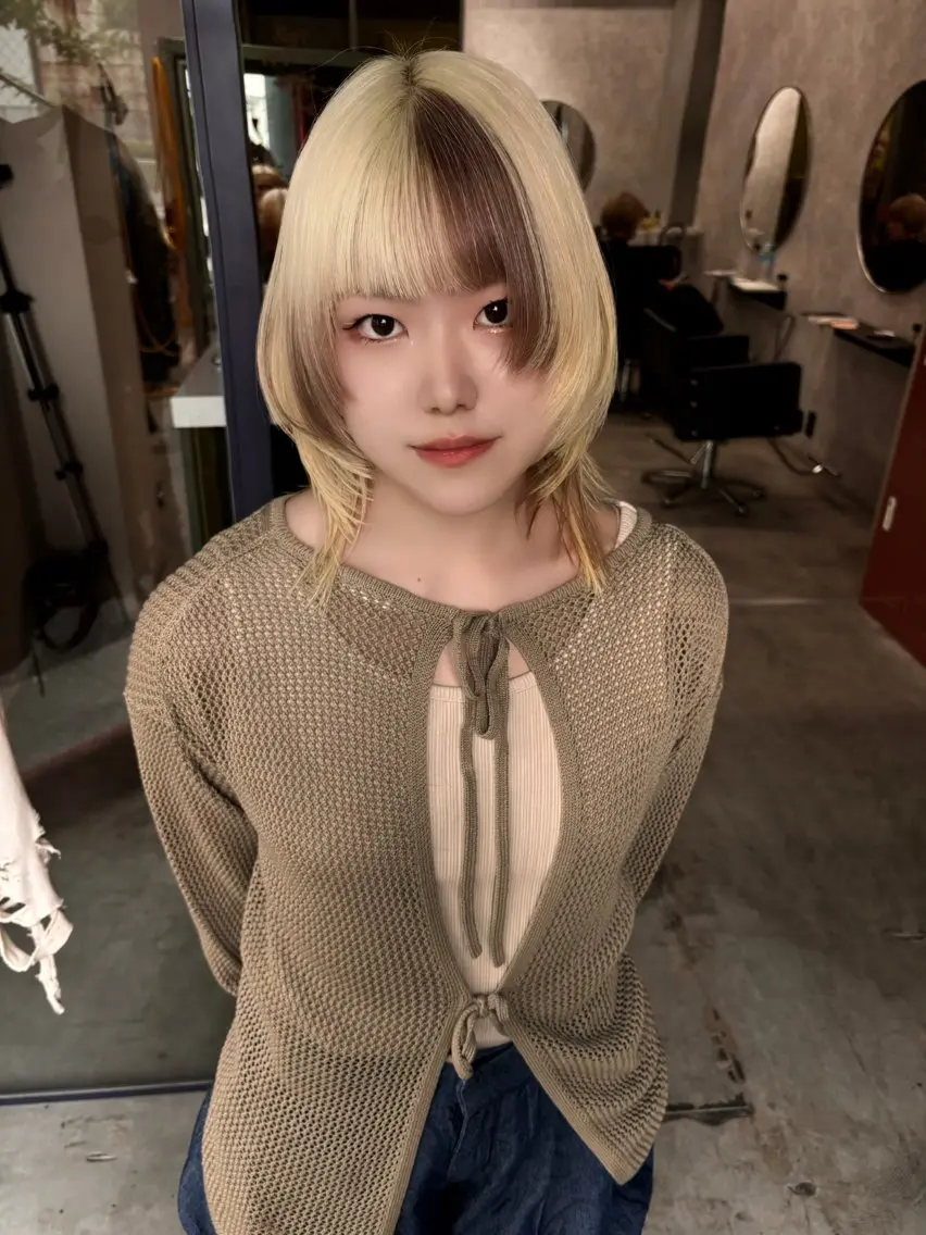 ミディアム カラー ヘアカラー 🧡梅田ハイトーン カラー🧡runaのヘアスタイル