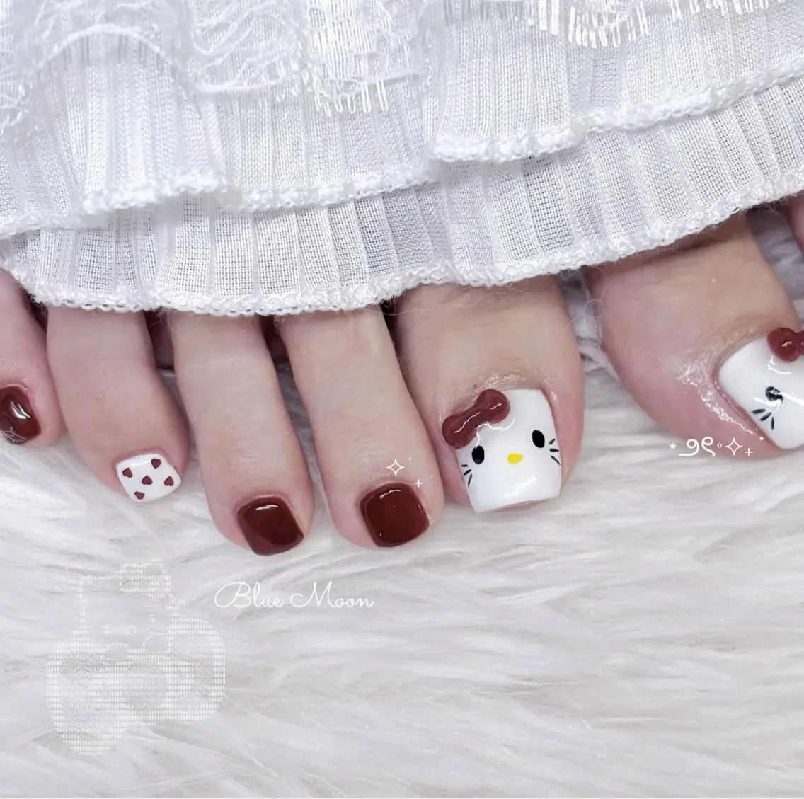 ネイル リボン ハンドネイル フットネイル ハンドケア nail salon Blue Moonのネイルデザイン