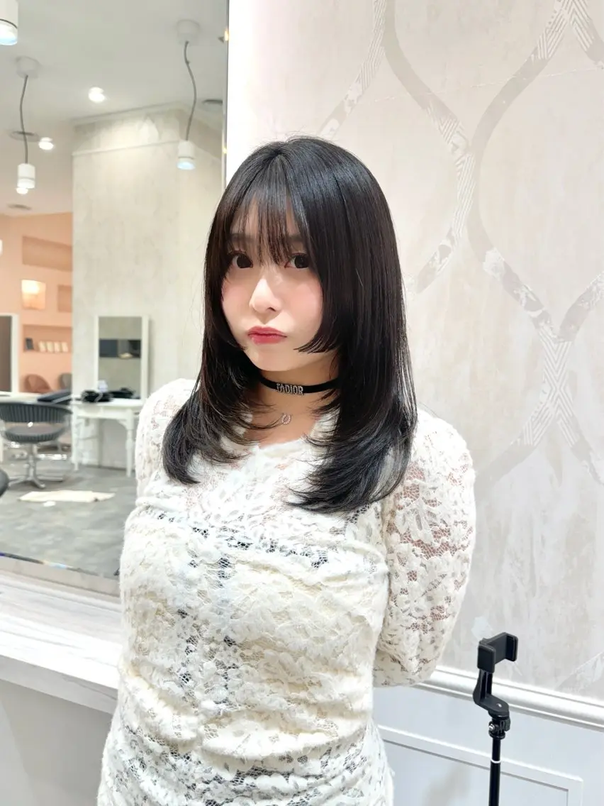 【透明感カラー🫧×韓国風レイヤーカット🎀】オージュアシャンプートリートメント付き🌸の写真