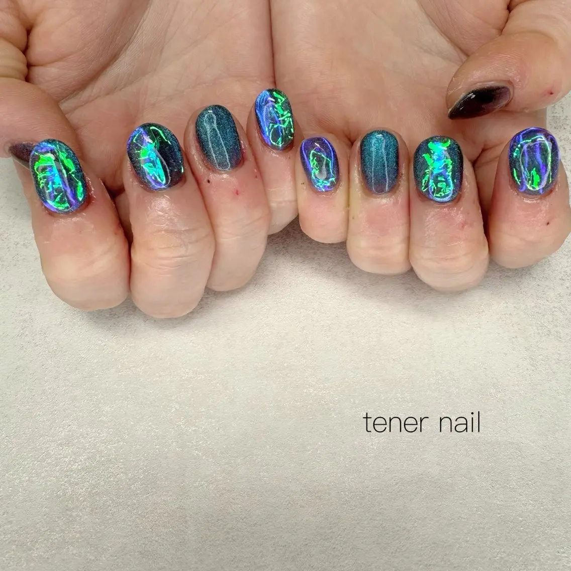 ネイル 氷ネイル・うるうるネイル ハンドネイル テネルネイル tener nailのネイルデザイン