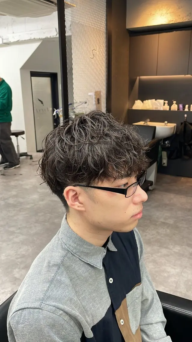 ショート パーマ ヘアアレンジ メンズ カット パーマ ⚡️王道メンズ⚡️ 北千住駅近!のヘアスタイル