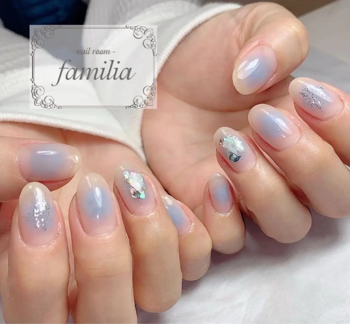 ネイル アートネイル チークネイル ラメ(グリッター) ハンドネイル -nailroom- familiaのネイルデザイン
