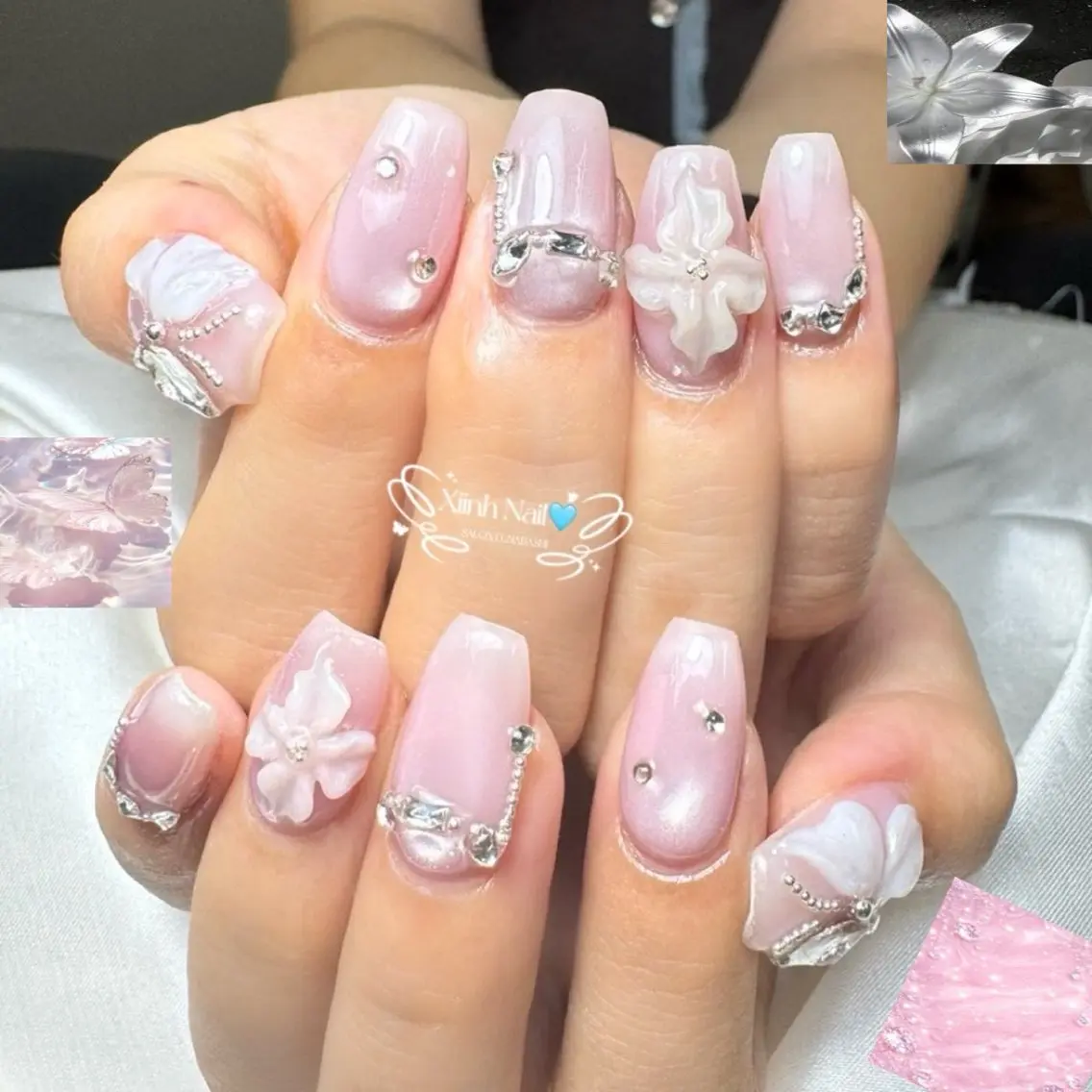 ネイル チークネイル 桜ネイル 長さ出し フットネイル ジェルネイル ハンドネイル XIINH NAIL SALONのネイルデザイン