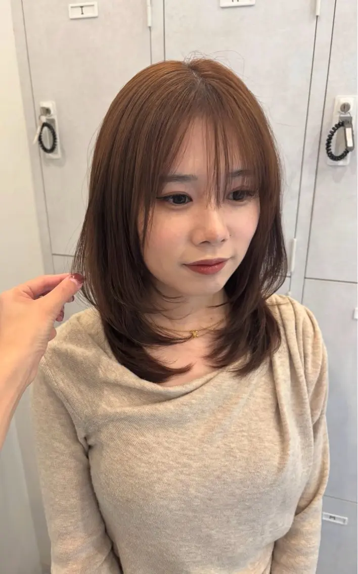 ロング カラー 顔周りカット レイヤーカット 安藤 舜のヘアスタイル