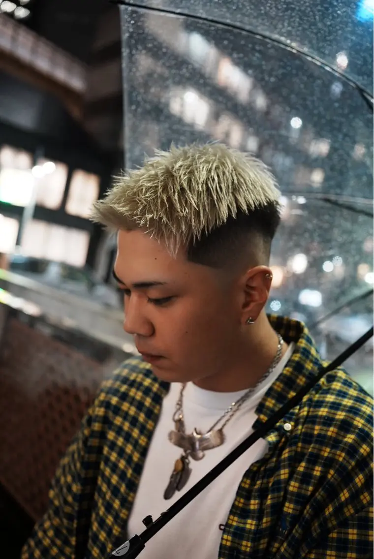 ショート カラー メンズ フェードカット カット ヘアカラー トリートメント ヘアセット メンズサロン ANSWERのヘアスタイル