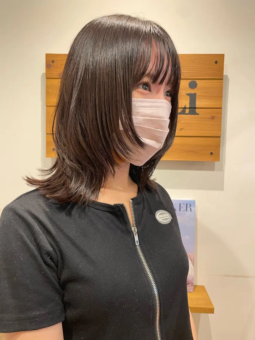 ミディアム カラー カット ヘアカラー トリートメント mizuho .のヘアスタイル