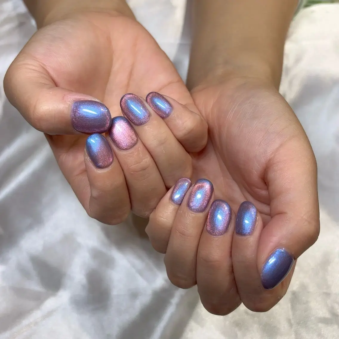 ネイル アートネイル ジェルネイル マグネットネイル パラジェル シンプルネイル Misaki Aries心斎橋店のネイルデザイン