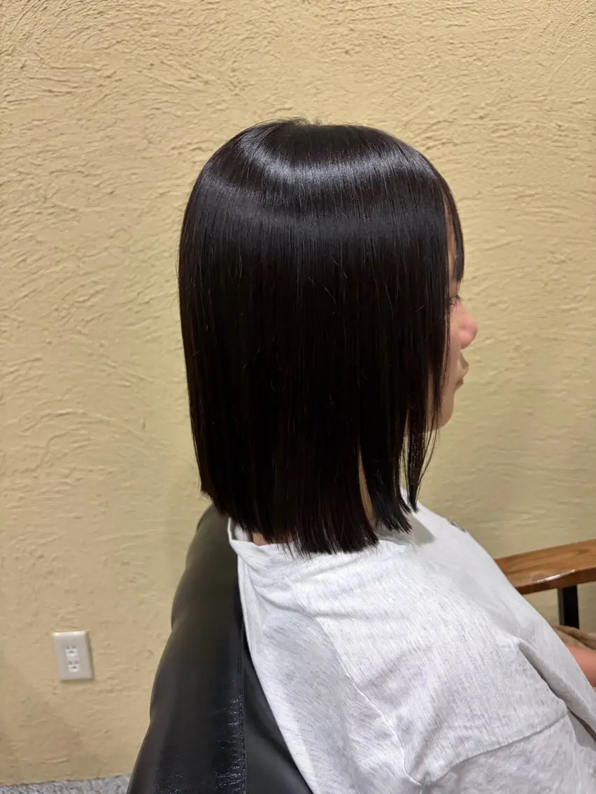 ミディアム 切りっぱなしボブ ボブ 似合わせカット カット 水野 希美のヘアスタイル