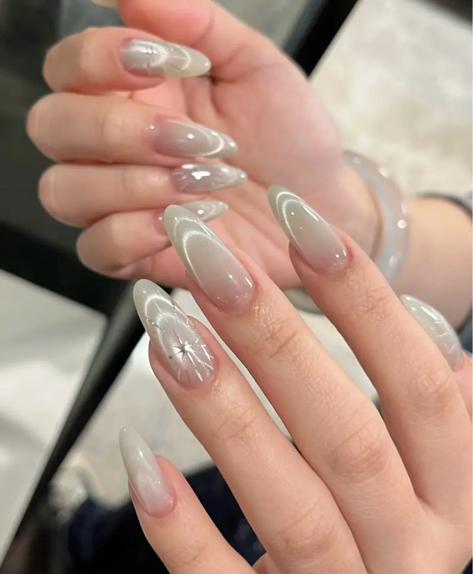 ネイル アートネイル オーロラネイル チークネイル 長さ出し フットネイル ハンドネイル Blossom nail_研修のネイルデザイン