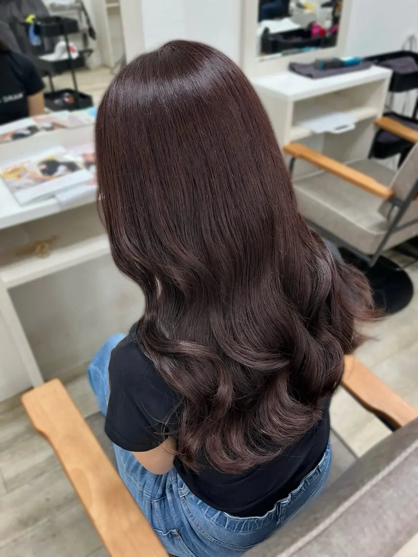 ロング カラー ヘアアレンジ ヘアカラー トリートメント hazuki🐈‍⬛ 透明感カラーのヘアスタイル