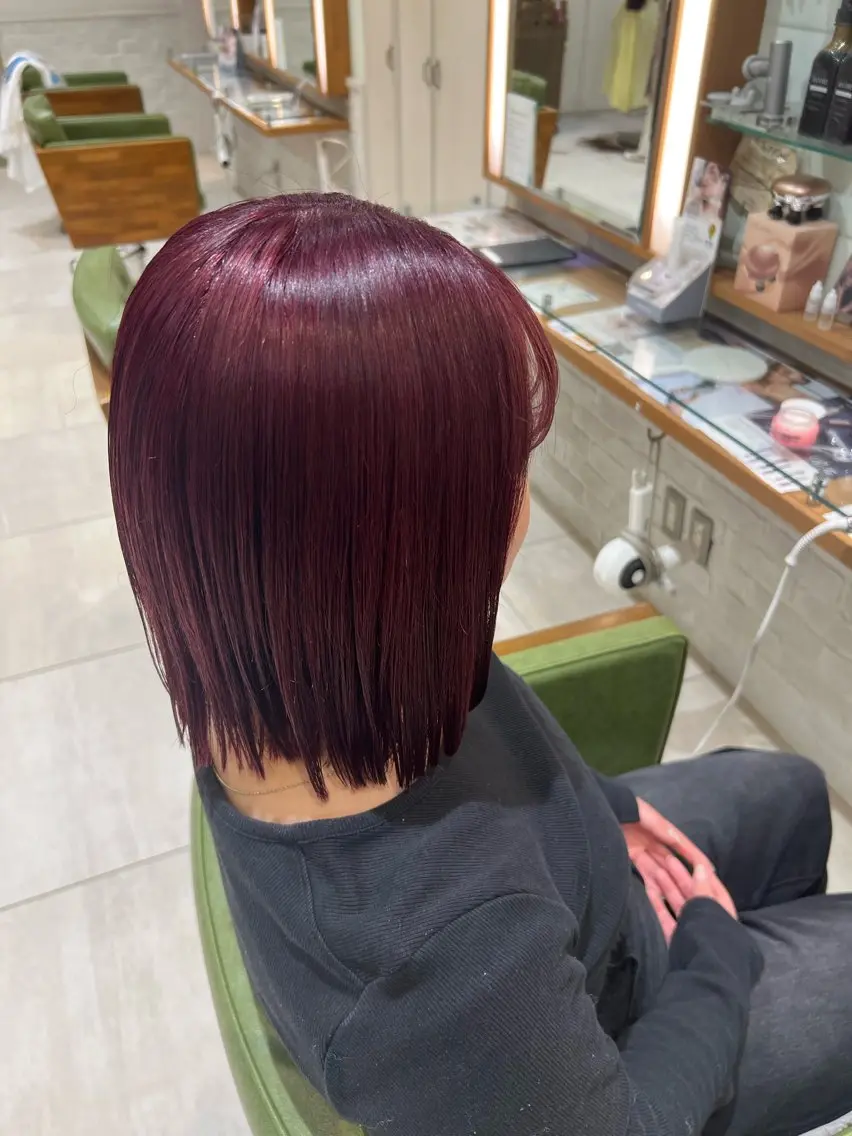 前髪カット+ブリーチオンカラー+保湿トリートメント🎀🫧の写真