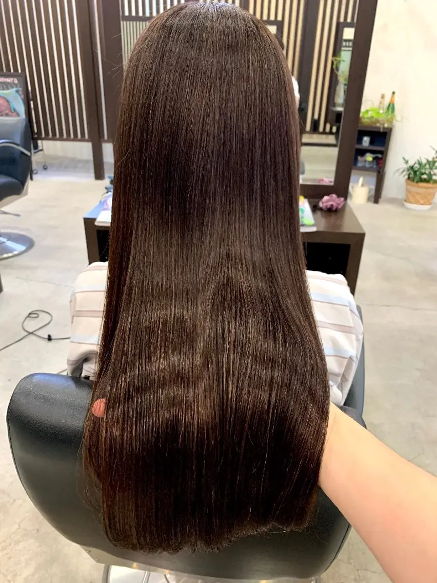 ロング 縮毛矯正 トリートメント エスウォーク松井 俊男のヘアスタイル
