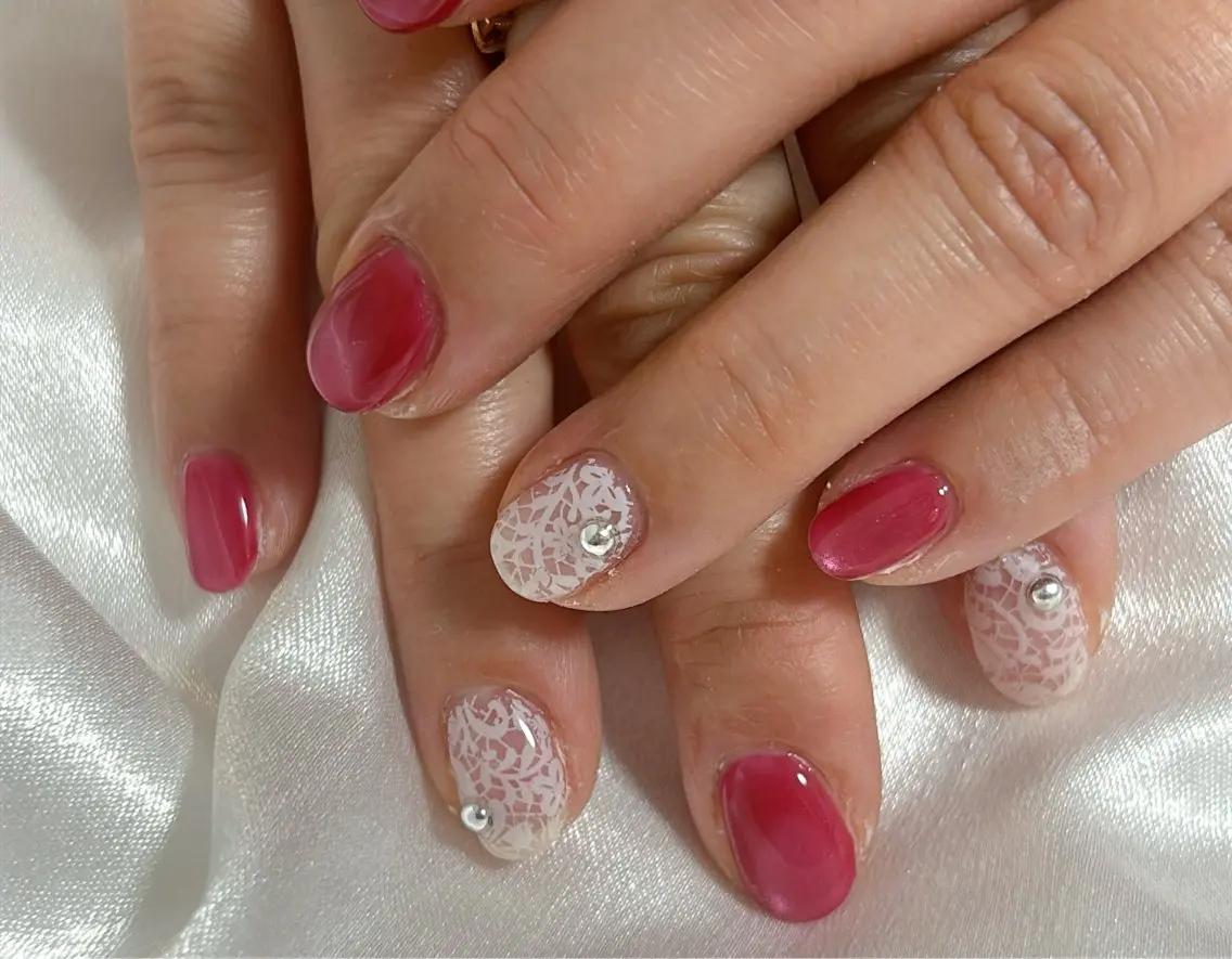 ネイル オーロラネイル 桜ネイル フラワーネイル フットネイル フレンチネイル ハンドネイル kikinail 溝の口のネイルデザイン