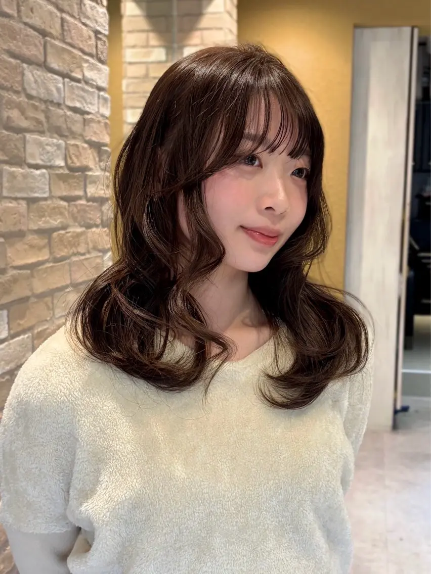 ミディアム カラー カット ヘアカラー レイヤー/nail COCOROのヘアスタイル