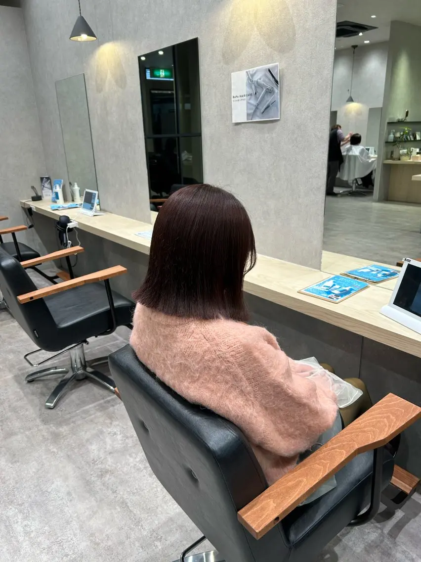 ミディアム 外ハネヘア 髪質改善/縮毛矯正 Manamiのヘアスタイル