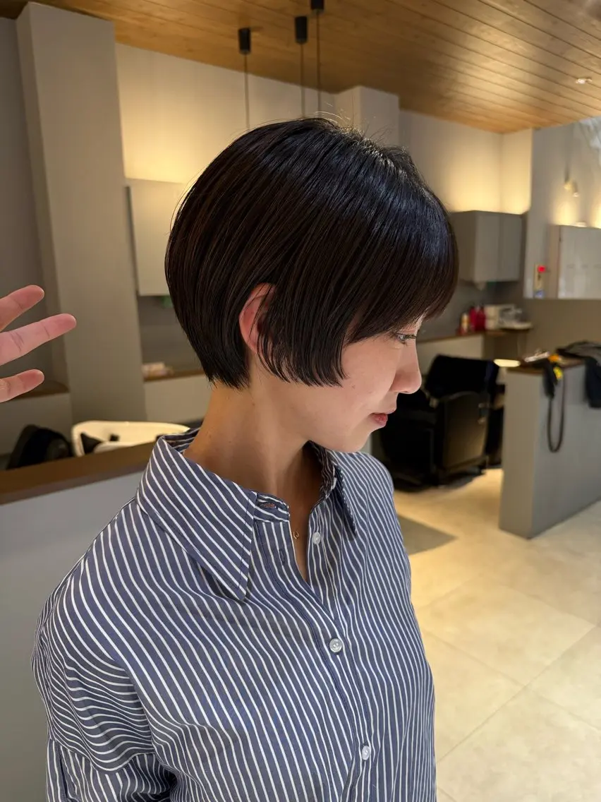 ショート カラー ショートヘア カット 石原圭悟 /ショート/艶カラーのヘアスタイル