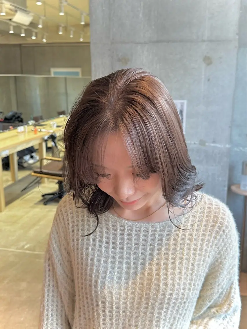 ミディアム カット ヘアカラー トリートメント HIROKI /艶カラー/カットのヘアスタイル