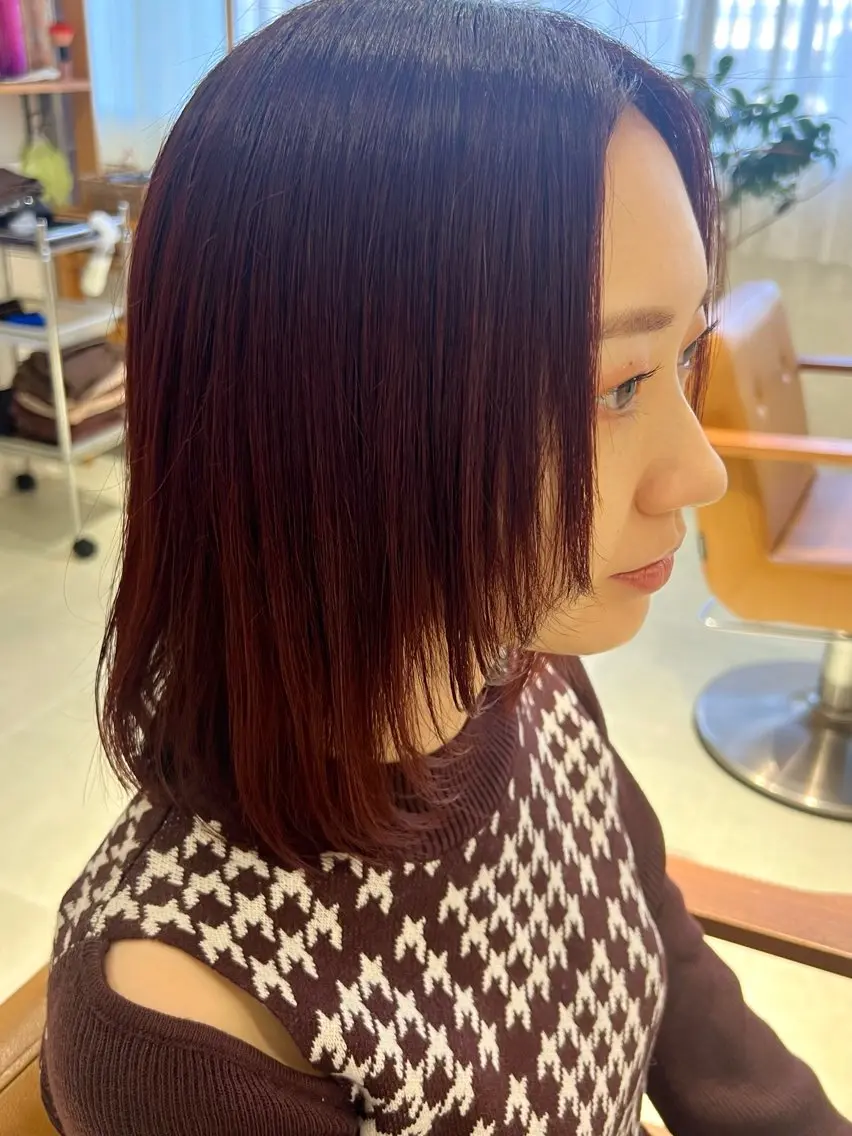 ミディアム カラー カット ヘアカラー たかはた すずかのヘアスタイル