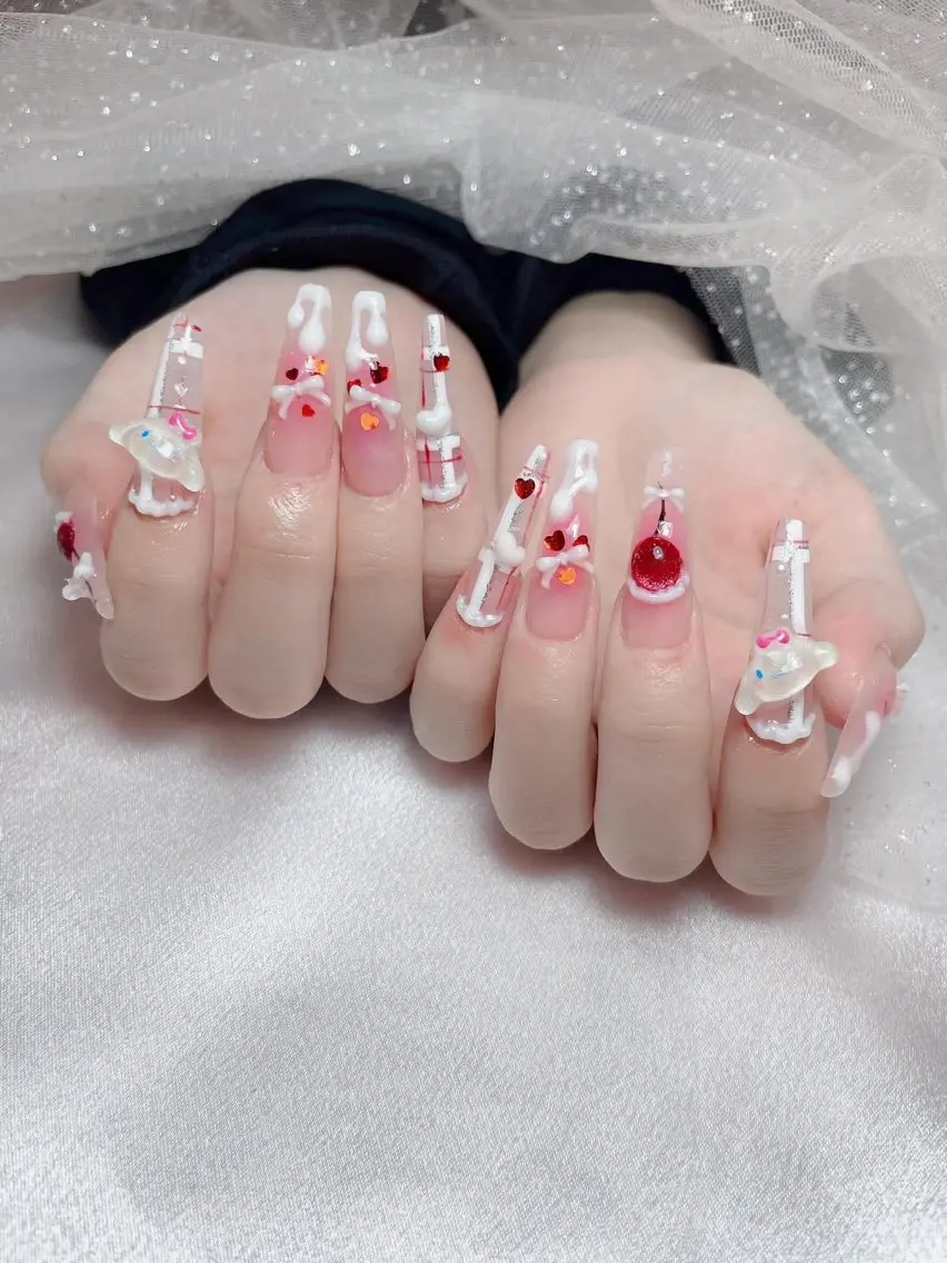 ネイル チークネイル 長さ出し フラッシュネイル ジェルネイル 韓国ネイル ハンドネイル Queen Nail Salonのネイルデザイン