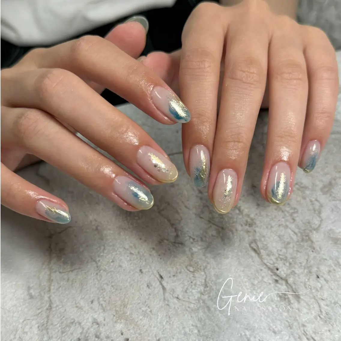 ネイル フラッシュネイル ニュアンスネイル Nail salon Genieのネイルデザイン