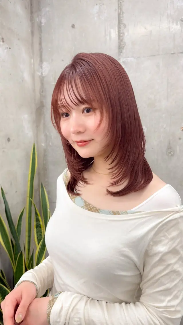ミディアム カラー 🪐レイヤー/抜け感 カラー/加野彩果🪐のヘアスタイル