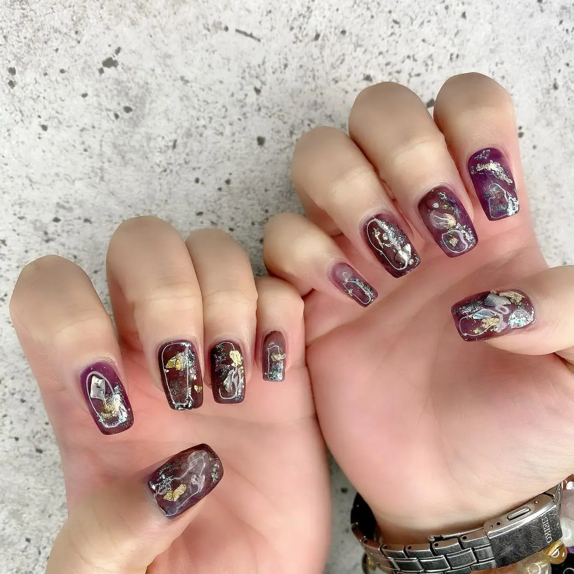 ミディアム カラー パーマ ヘアアレンジ メンズ キッズ ネイル マツエク・マツパ ハンドネイル Salon Ｋのネイルデザイン