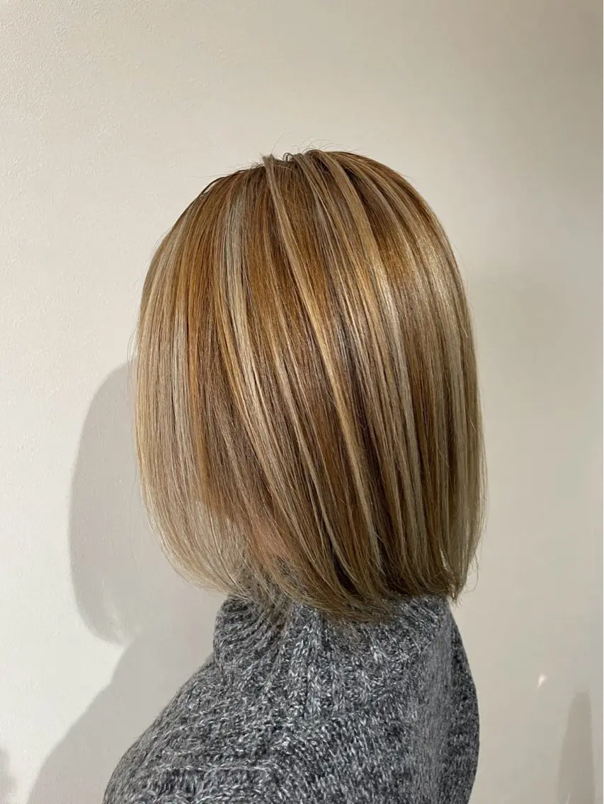 カット＋ハイライト＋オンカラーの写真