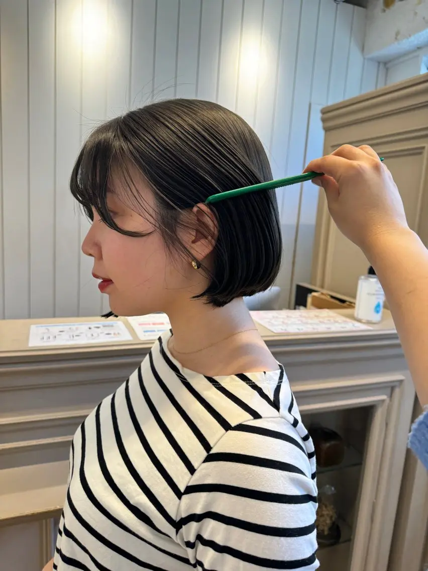 ミディアム カラー カット ヘアカラー オリーブ/縮毛♡ Natsuno🩰のヘアスタイル