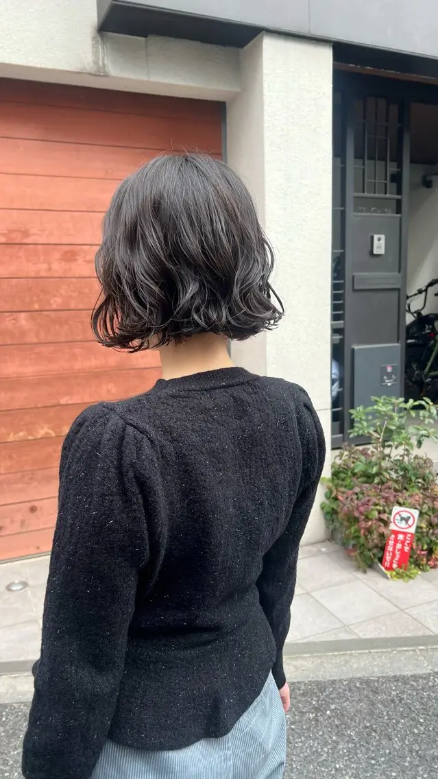 ミディアム ミディアムパーマ ボブ コテ巻き風パーマ SHONOのヘアスタイル