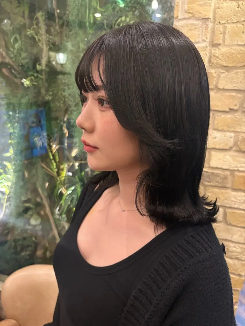 ミディアム ボブレイヤー ミディアムレイヤー ボブ レイヤーカット カット ヘアカラー 新宿/髪質改善✨ 透明感カラー/須田のヘアスタイル