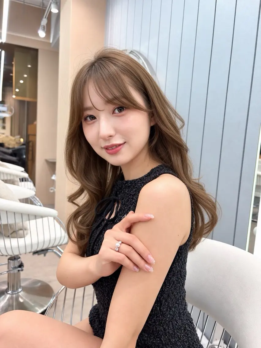 セミロング カラー ヘアアレンジ ベージュカラー ブリーチ 透明感カラー ダブルカラー グレージュ カット ヘアカラー トリートメント ヘアセット 縮毛矯正ブリーチなし 🍒❤ゆうきのヘアスタイル