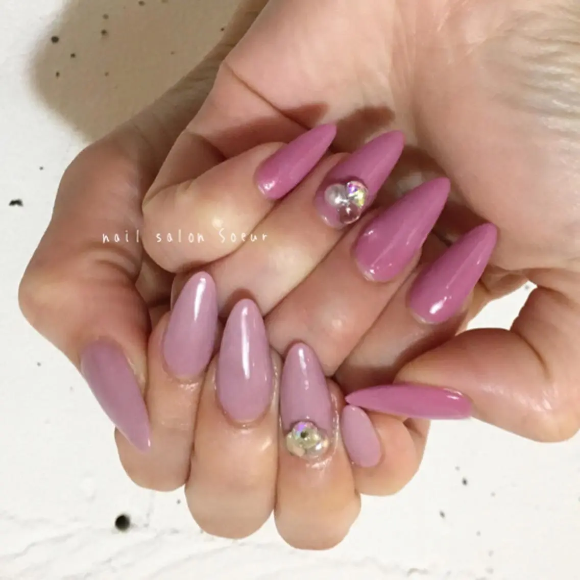 ネイル ラメ(グリッター) ワンカラーネイル ストーンネイル ハンドネイル nail salon Soeurのネイルデザイン
