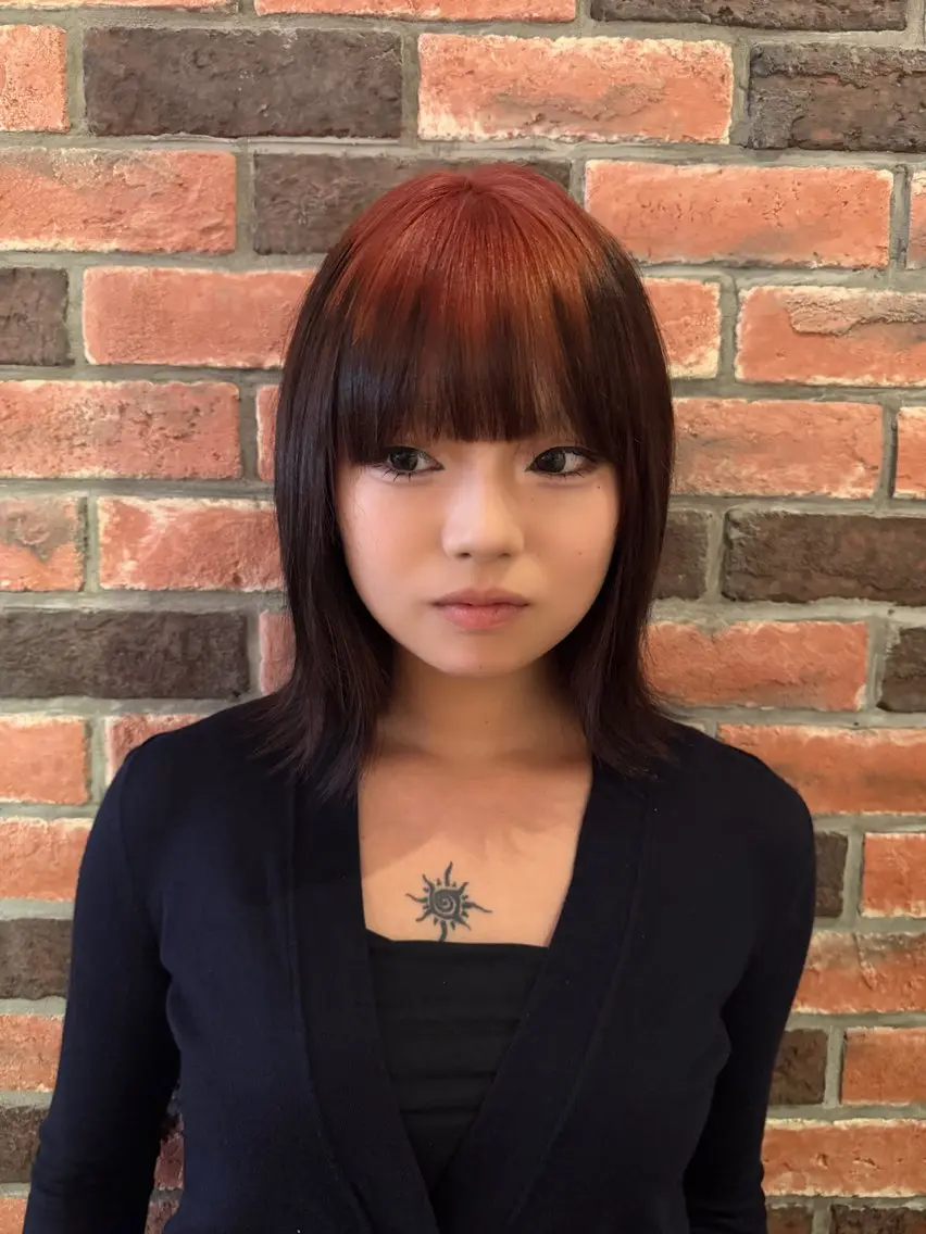 ミディアム ヘアカラー 市川 結菜のヘアスタイル