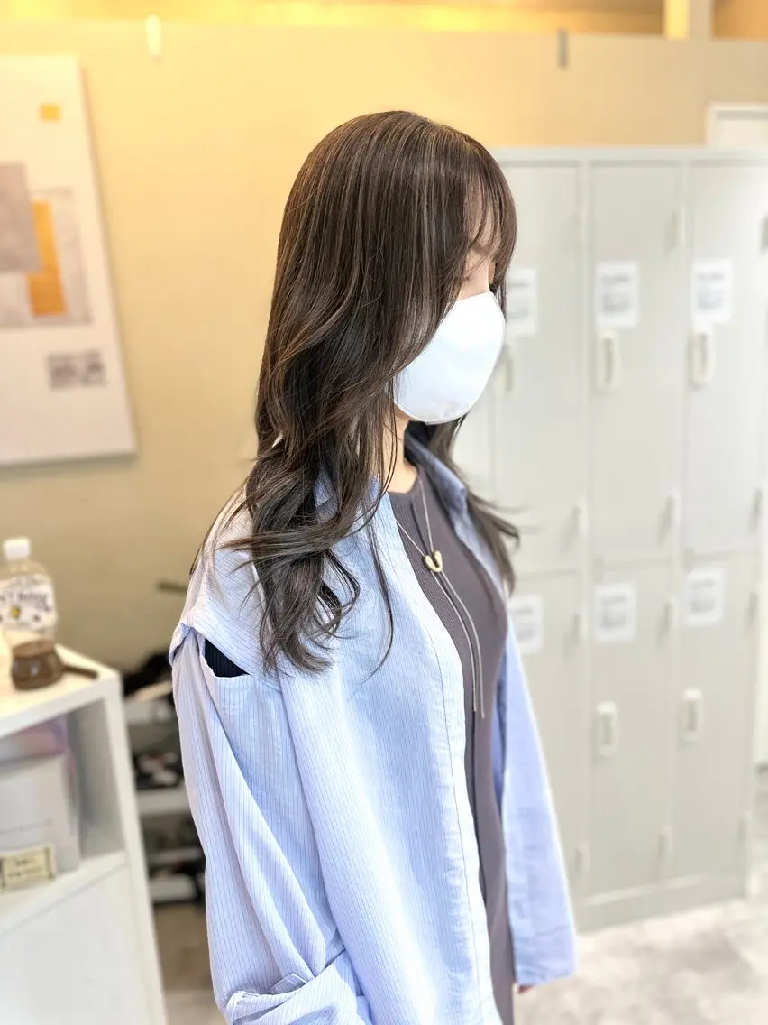 ロング カラー アディクシーカラー バレイヤージュ ブリーチ デザインカラー ダブルカラー ヘアカラー トリートメント opus 店長大和 レイヤー/赤み消しのヘアスタイル
