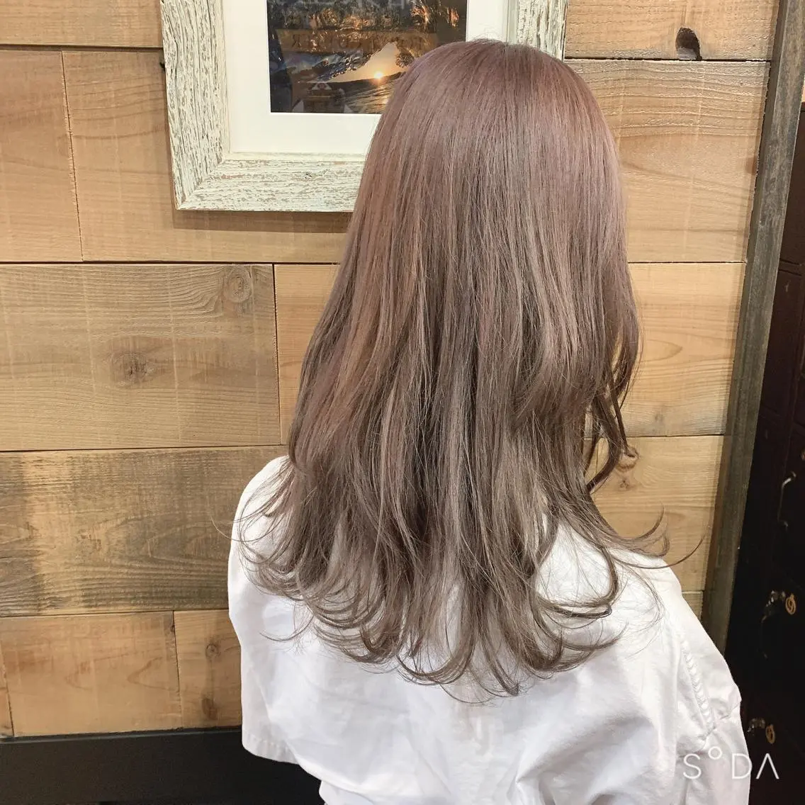 セミロング カラー ベージュカラー ピンクカラー ヘアカラー SHIAN 八王子👼鬼塚さやかのヘアスタイル