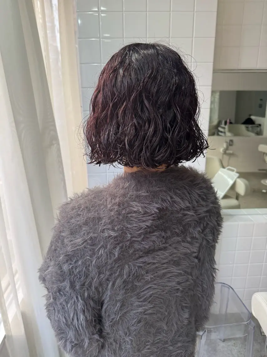 ミディアム カラー パーマ こはる／ハードパーマ /癖毛風パーマ🧃のヘアスタイル