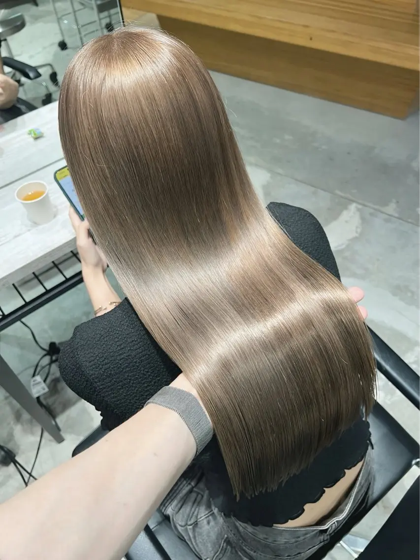 ロング カラー ヘアアレンジ 伸ばしかけ 髪質改善 トリートメント トリートメント 🍯傷ませないカラー 髪質改善🍯彪雅のヘアスタイル