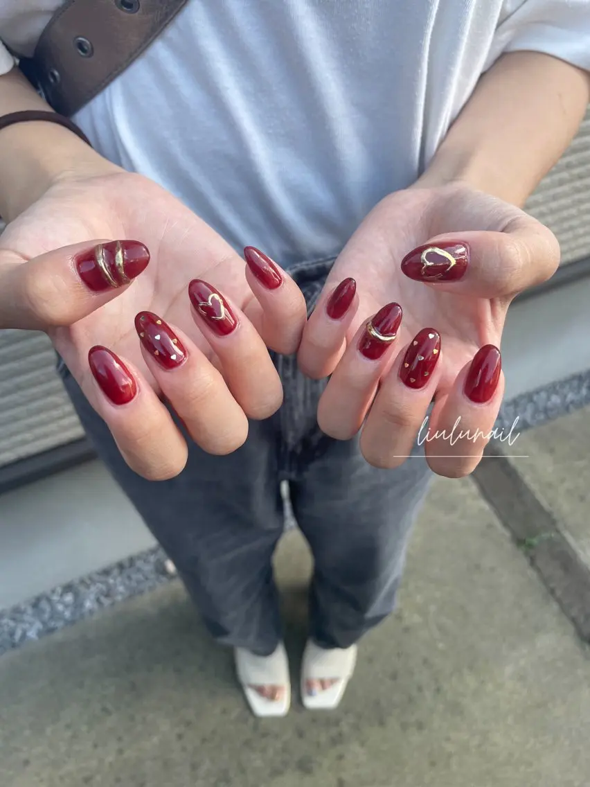ネイル ボルドー 持ち込み liulu nailのネイルデザイン